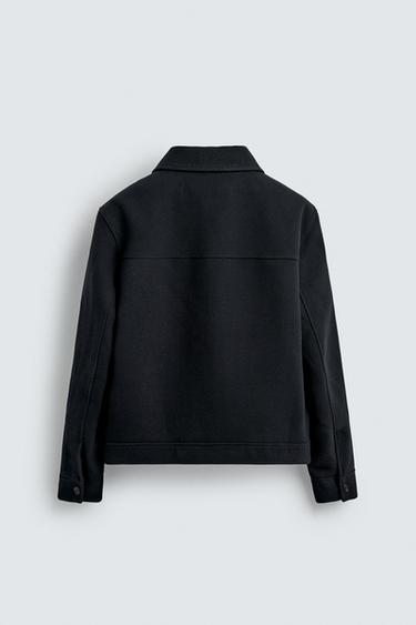 VESTE EN DRAP FERMETURE ÉCLAIR - Bleu marine de Zara - Image 7