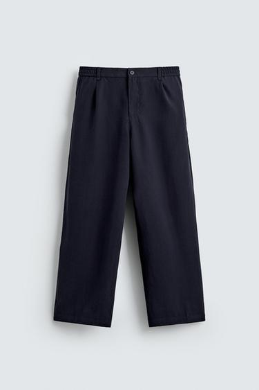 PANTALÓN FLUIDO RELAXED FIT - Marino de Zara