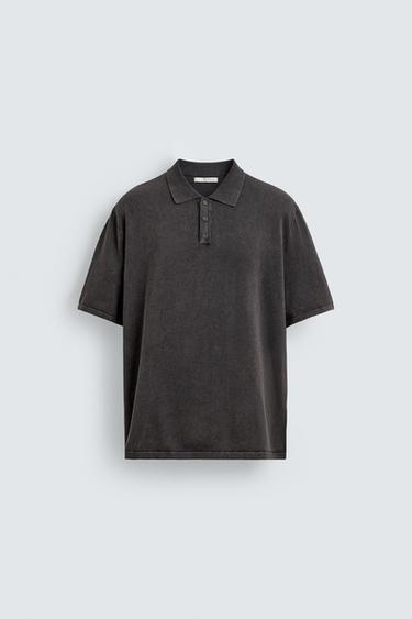 ÁO POLO DỆT KIM HIỆU ỨNG BẠC MÀU - Màu nâu từ Zara