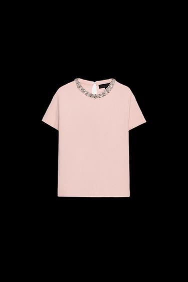 STRICKTOP MIT SCHMUCKPERLEN - Pastellrosa von Zara - Bild 0