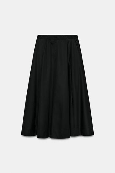 FALDA MIDI PLIEGUES - Negro de Zara