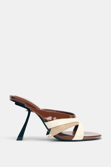 SANDALES À TALONS ASYMÉTRIQUES - Multicolore de Zara