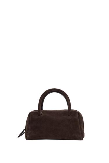 LEATHER BOWLING BAG - Chocolate by Zara
