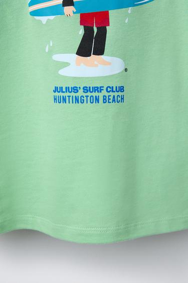 T-SHIRT RELIEF SURF PAUL FRANK ® - Vert clair de Zara - Image 2