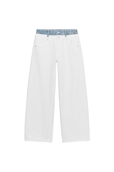 JEANS TRF RECTOS CINTURILLA DOBLE TIRO MEDIO