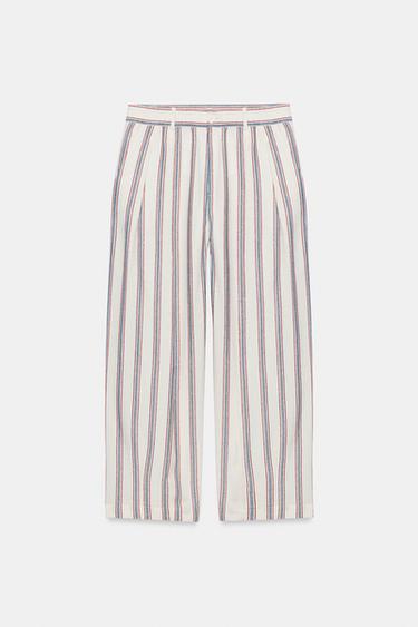 ZW COLLECTION STRIPED BALLOON TROUSERS - Ecru by Zara - Image 5
