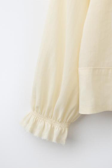 RAMIE BLEND RUFFLE SHIRT - Butter by Zara - Image 3