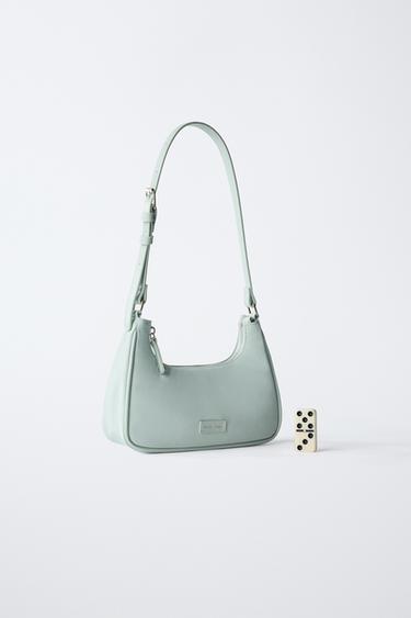 Zara NYLON SHOULDER BAG - Green