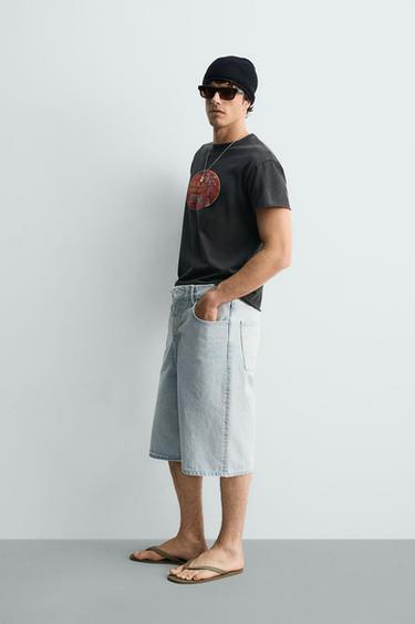 T-SHIRT RELAXED FIT IMPRIMÉ DÉLAVÉ - Noir de Zara - Image 3