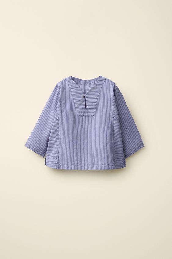 스트라이프 셔츠 CREATED BY CARAMEL LONDON X ZARA - Zara의 블루 - 이미지 0