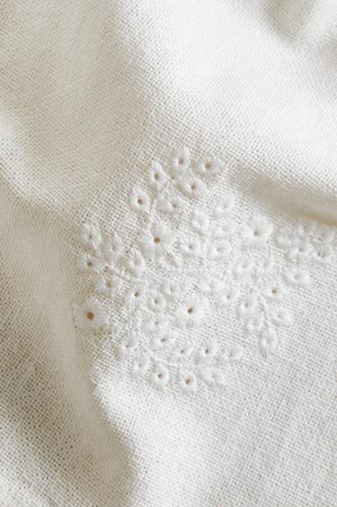 SERVIETTE DE TABLE LIN ET COTON BRODERIES (LOT DE 2) - Blanc de Zara - Image 3
