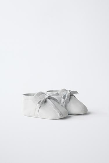 Zara 綁帶靴 - 淺灰色