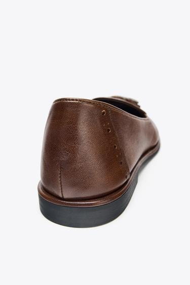LEATHER TASSEL LOAFERS - Brown by Zara - Image 5