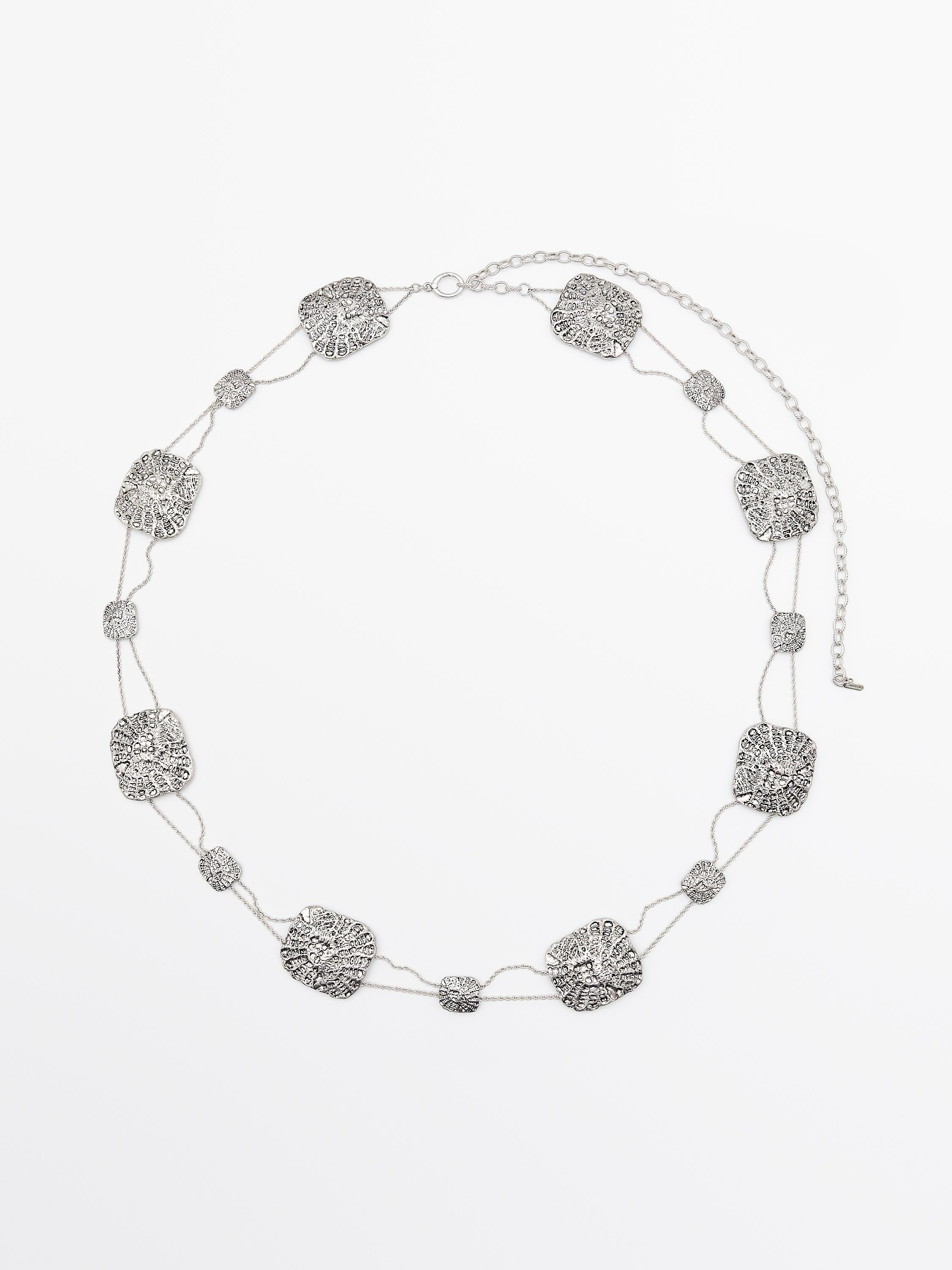 Textured chain and medallion belt - Silver | ZARA United States
