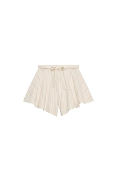 SHORT PLISSÉ À RAYURES ZW COLLECTION - rayures de Zara