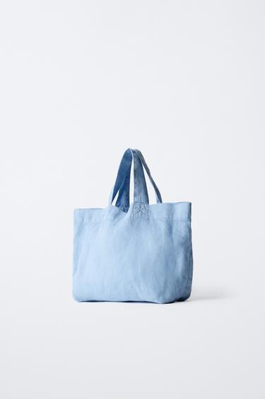 PETIT SAC EN TISSU 100 % LIN - Bleu pastel de Zara - Image 1