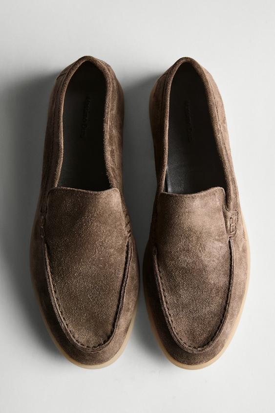 Split leather loafers from Zara - $180