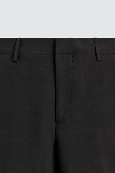 RELAXED FIT VISCOSE - LINEN SUIT TROUSERS - Black by Zara - Image 7