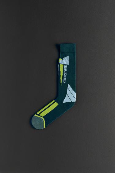 SKI COLLECTION LONG THERMAL SOCKS - Duck green by Zara