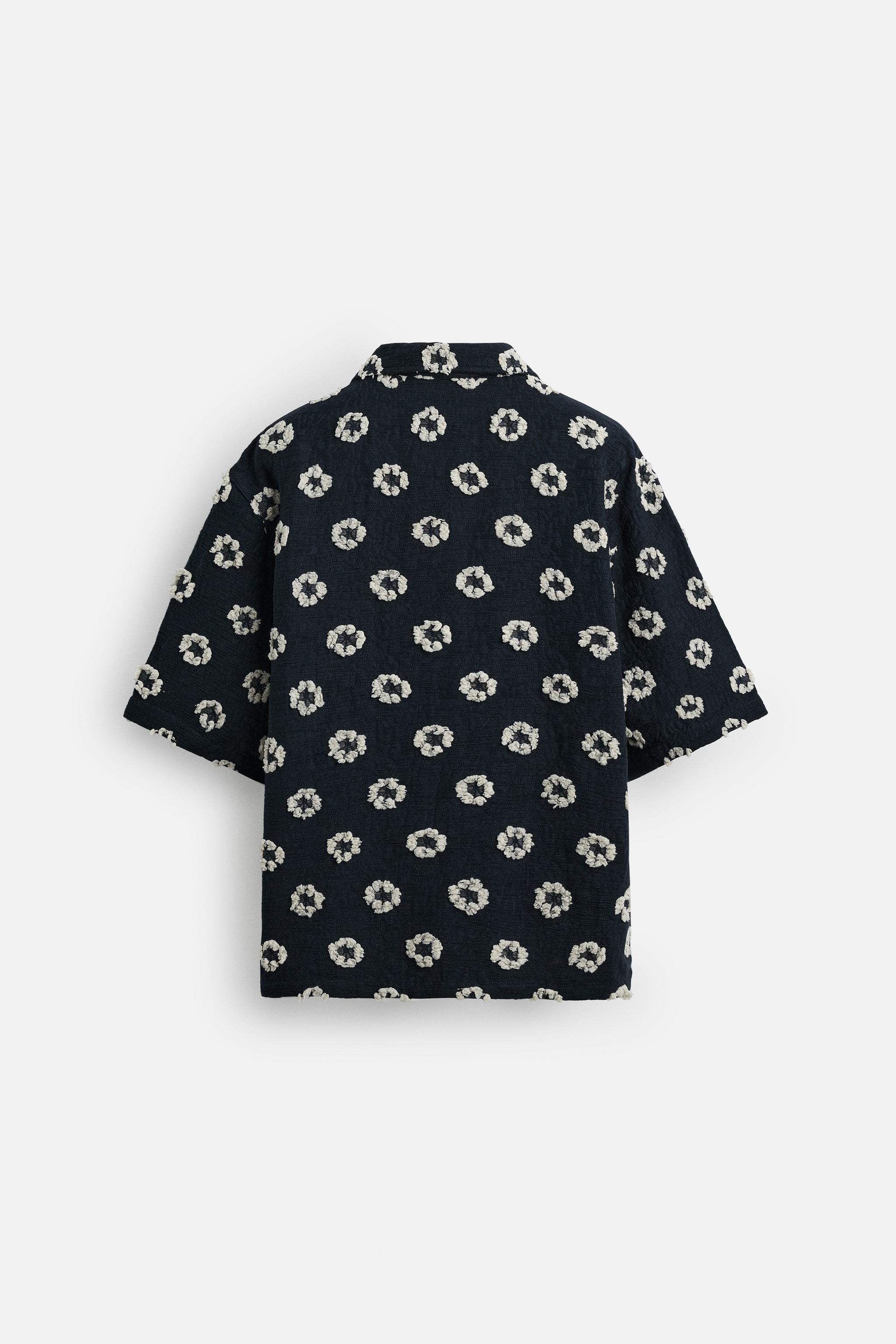テクスチャードジャカードシャツ - ダークネイビーブルー | ZARA