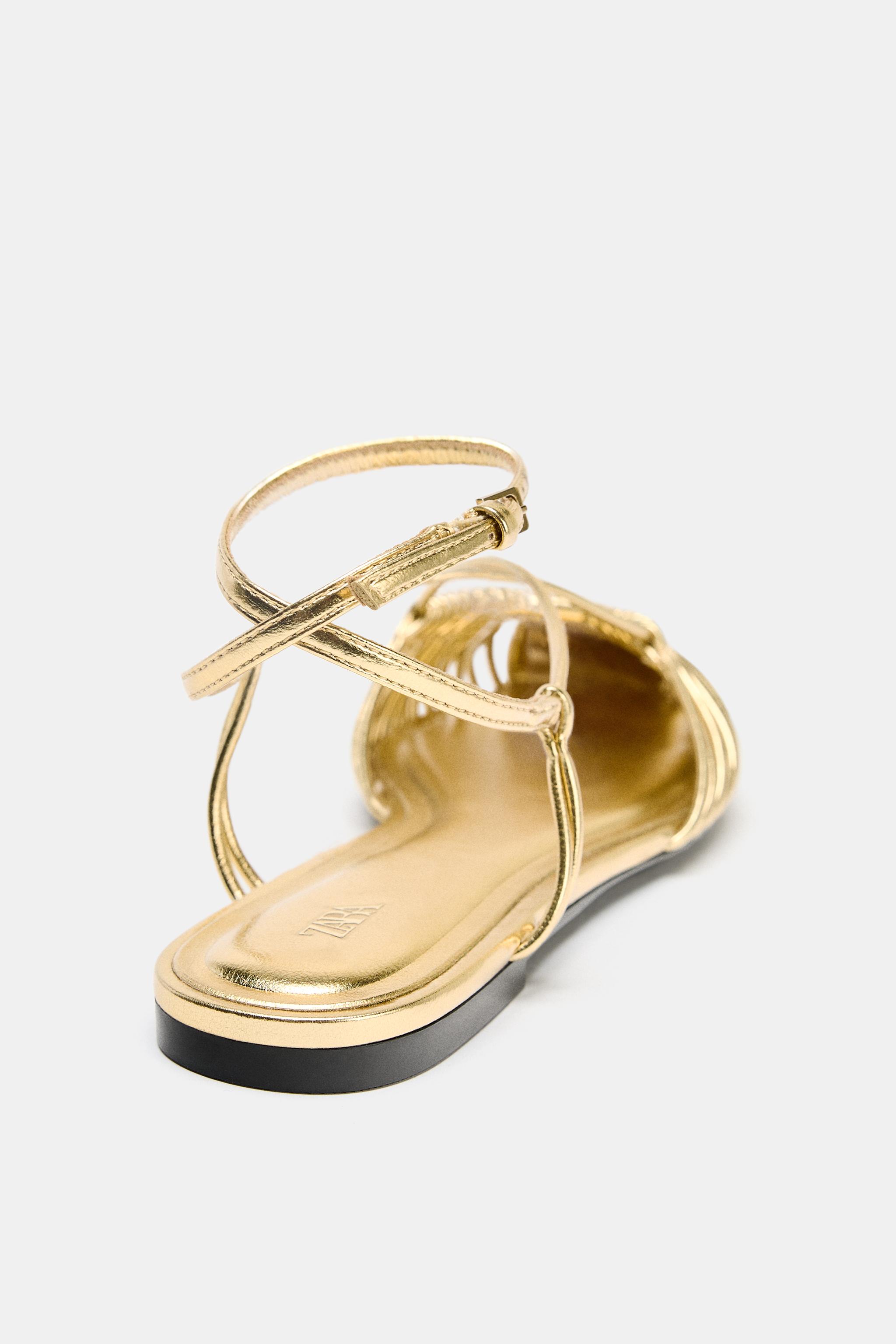 METALLIC STRAPPY FISHERMAN SANDALS