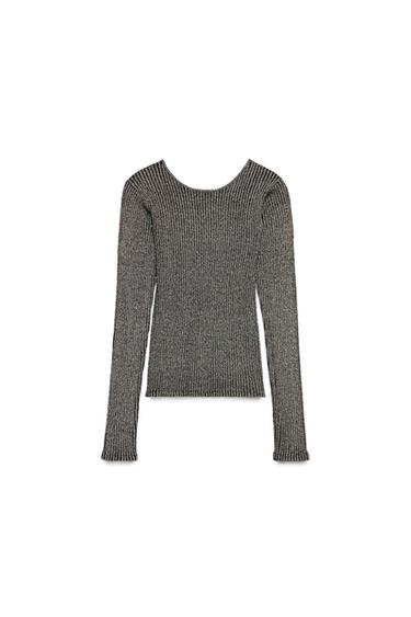OBERTEIL MIT FREIEM RÜCKEN AUS METALLIC-GARN - Goldfarben von Zara - Bild 0