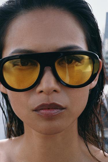 MAXI SHIELD SUNGLASSES - Black by Zara