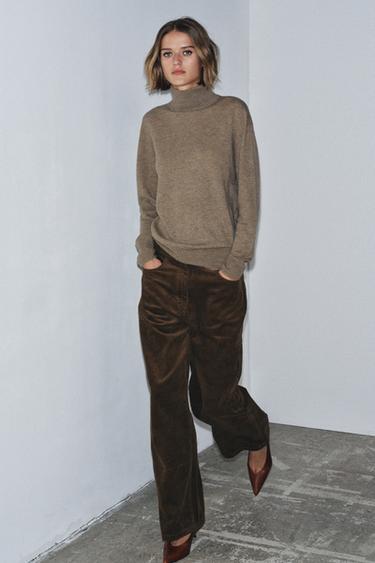 100% EXTRA SOFT WOOL JUMPER - Brown / Taupe by Zara - Image 3