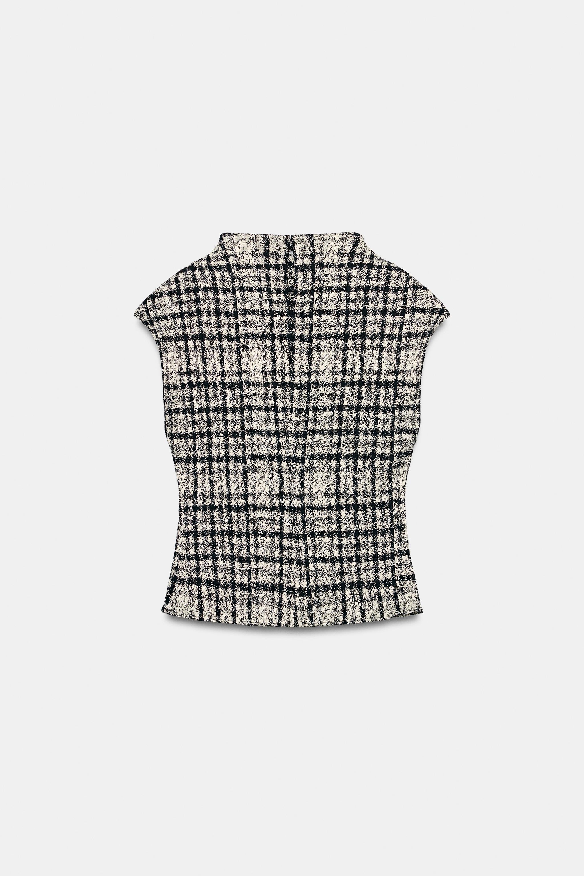 CHECK HIGH NECK TOP