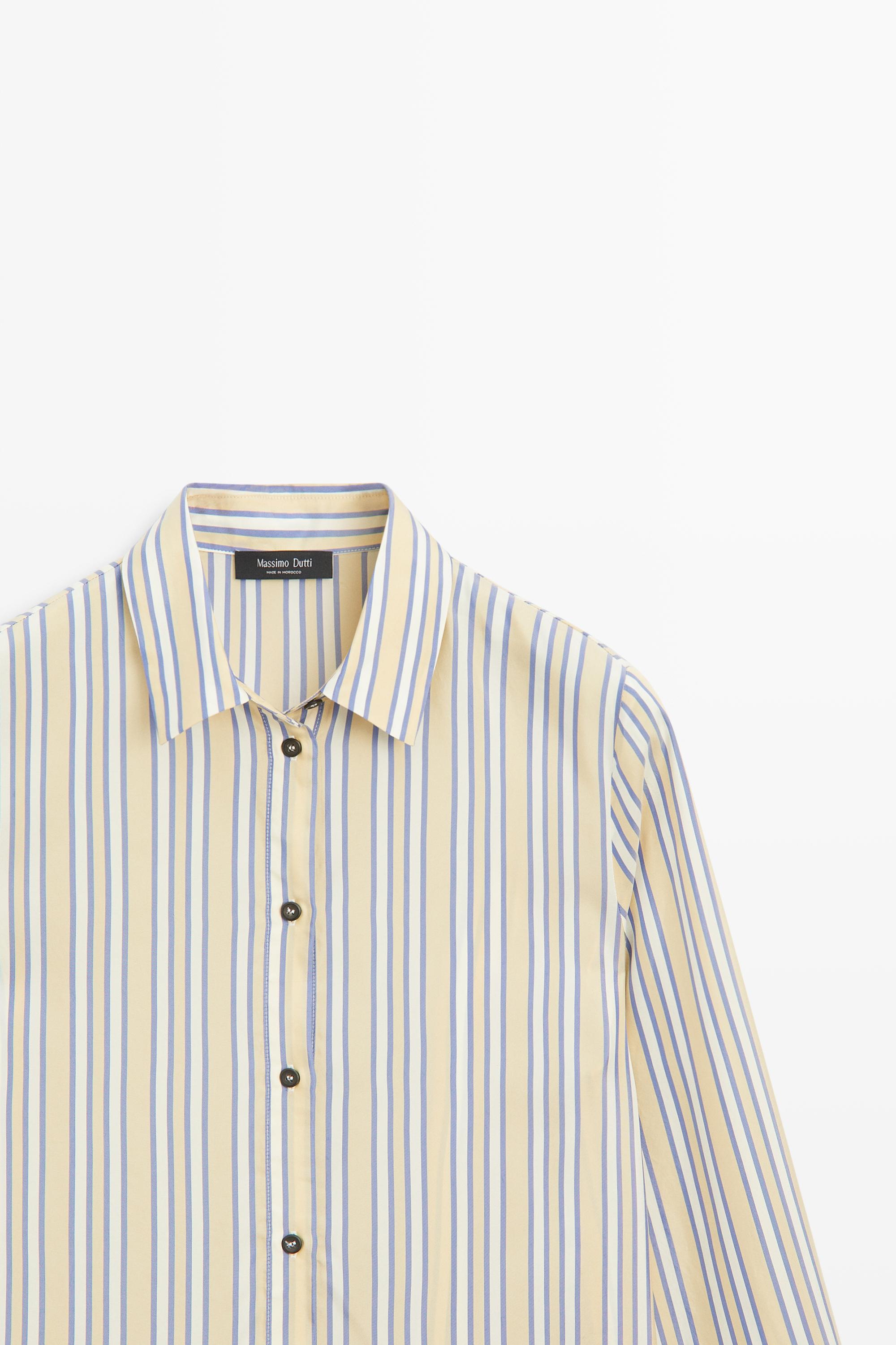 Flowy striped-detail shirt