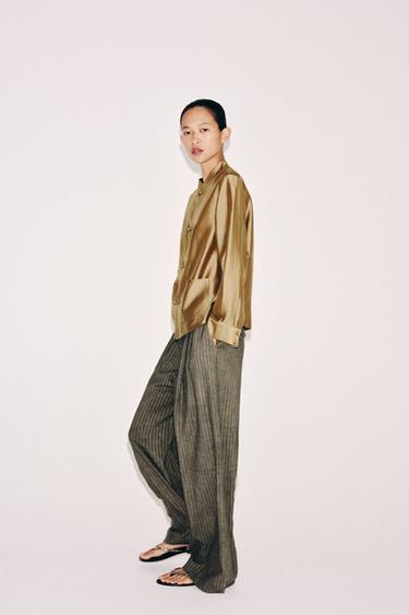 CHEMISE SATINÉE ALAMARS ZW COLLECTION - Moutarde de Zara - Image 5