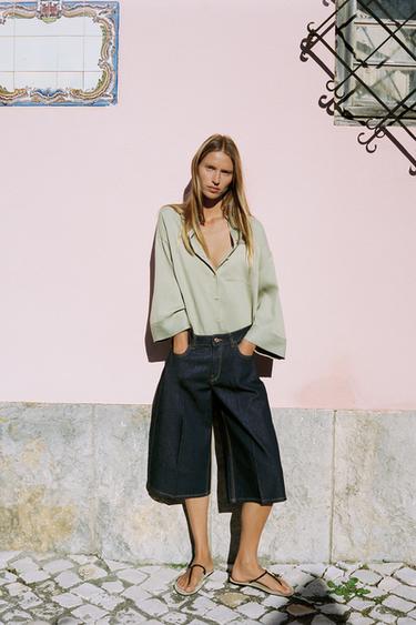 BERMUDE Z1975 LUNGI DIN DENIM - Albastru de la Zara