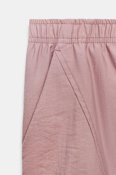 BARREL TROUSERS WITH ELASTICATED WAIST - Pale pink by Zara - Image 9