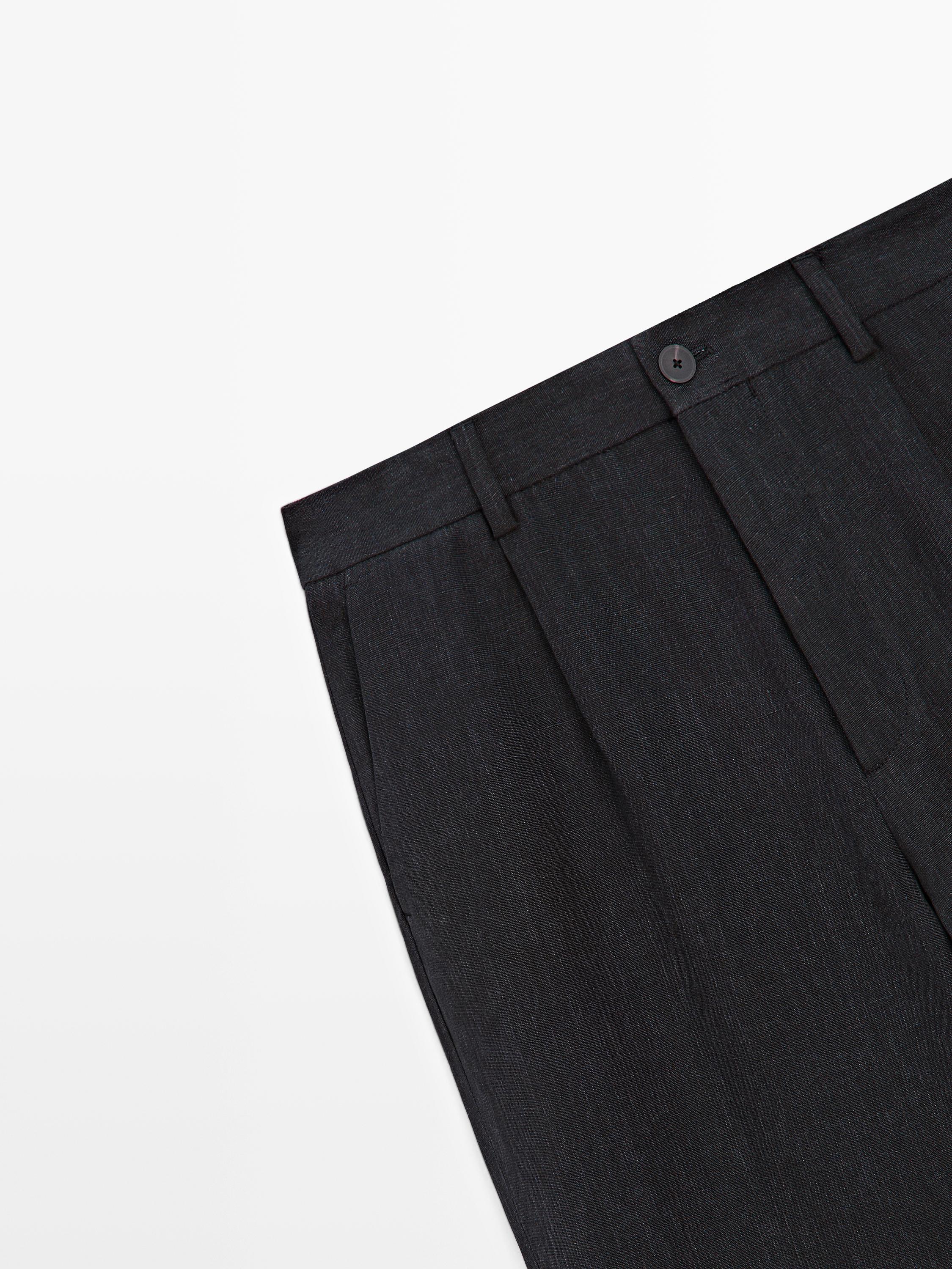 Pantalon à pinces total look lin