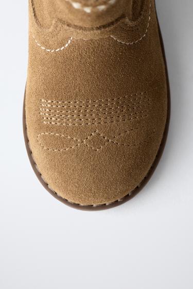 LEATHER COWBOY BOOTS - Brown by Zara - Image 5