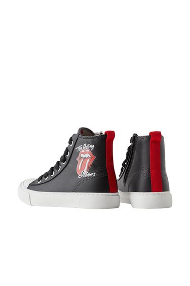 ROLLING STONES © HIGH-TOP SNEAKERS - Black by Zara