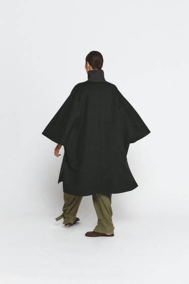 ZW COLLECTION LIMITED EDITION WOOL BLEND CAPE - Dark navy by Zara - Image 2