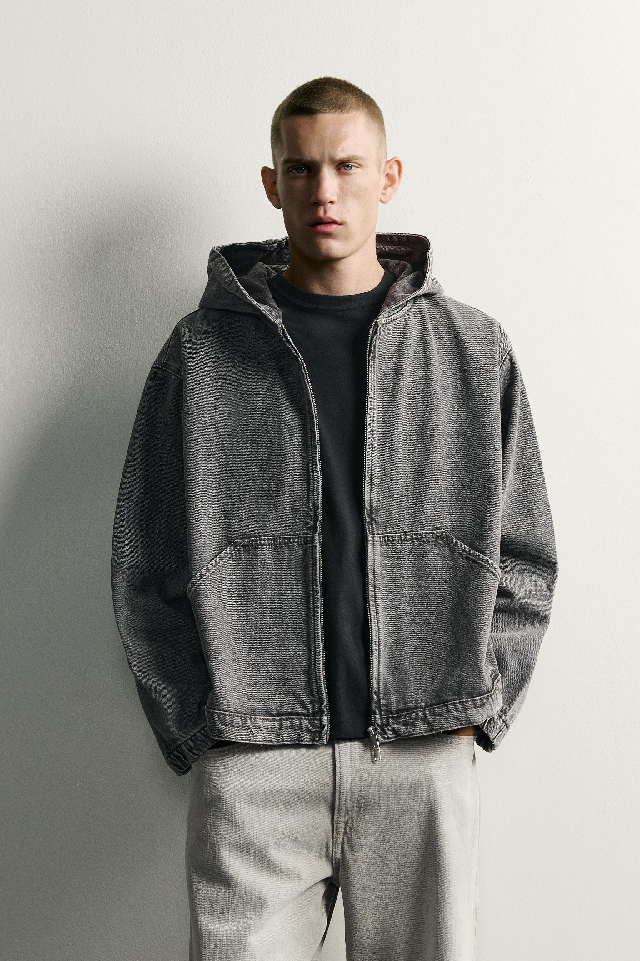 RELAXED-FIT DENIM HOODIE JACKET