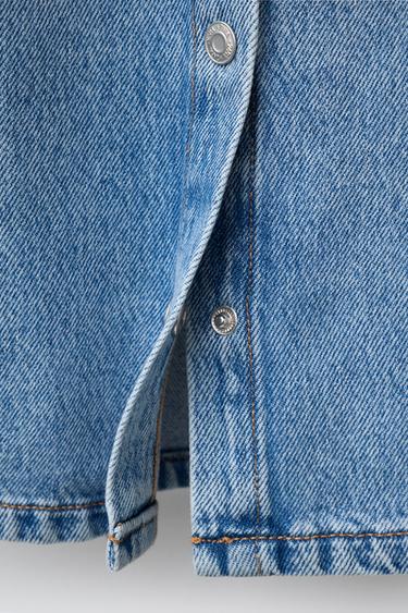 ROBE EN JEAN COL BRODÉ - Bleu de Zara - Image 3