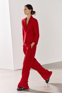 PLEATED TABBED MENSWEAR STYLE PANTS ZW COLLECTION - Bright red