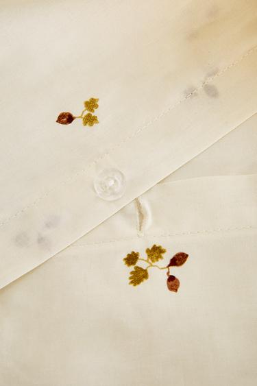 HOUSSE DE COUETTE IMPRIMÉ FEUILLES - Blanc cassé de Zara - Image 3