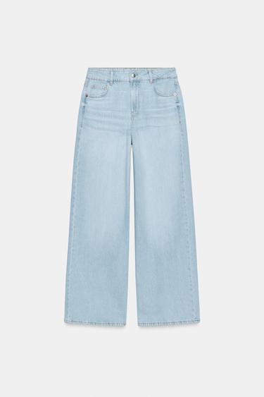 Z1975 MID-WAIST WIDE-LEG JEANS WITH PRESSED CREASE - Light blue by Zara - Image 7