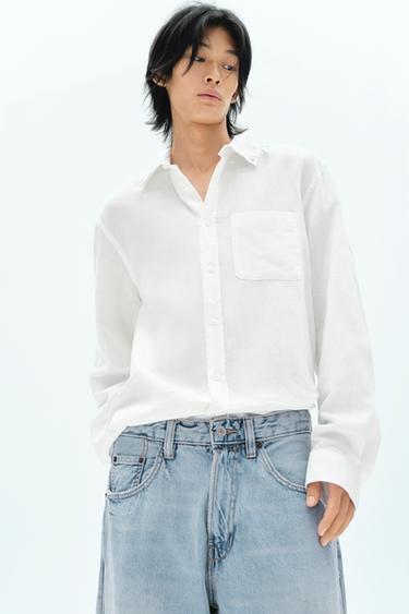 COTTON - LINEN SHIRT - White by Zara
