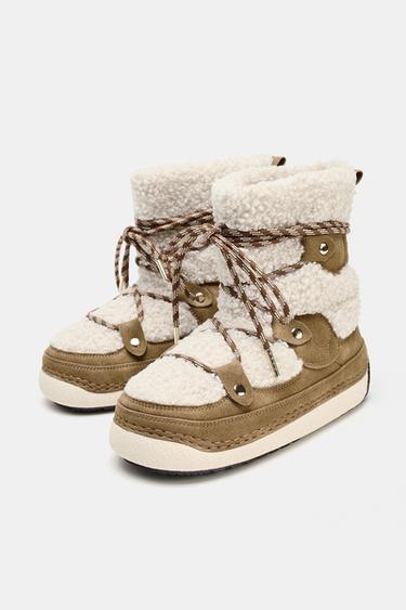 BOTTINES EN MATIÈRES VARIÉES COLLECTION SKI - Marron sable de Zara - Image 6