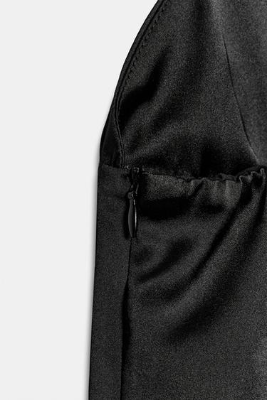 ROBE MINI SATINÉE À BRETELLES - Noir de Zara - Image 8
