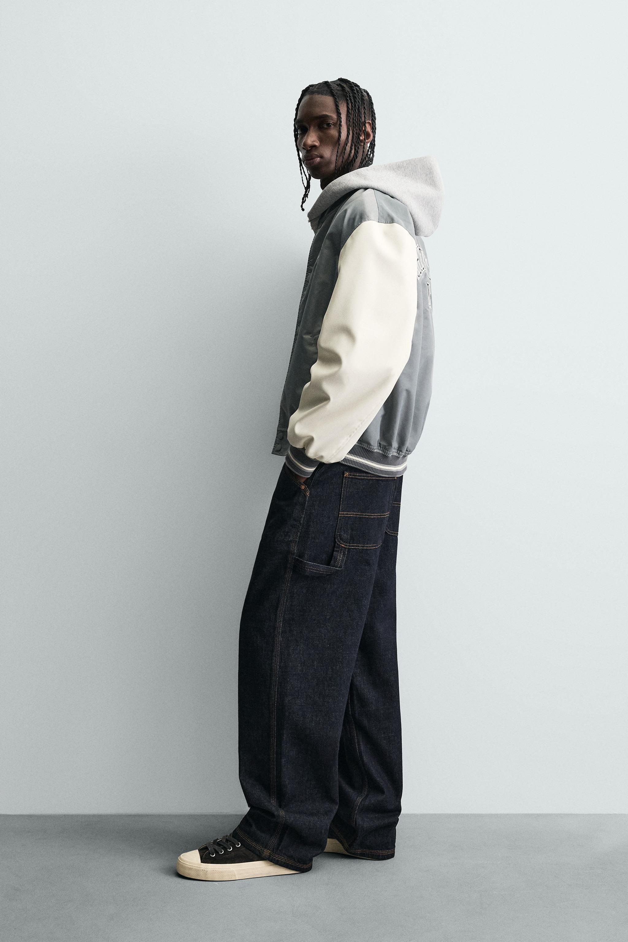 CONTRAST EMBROIDERY BOMBER JACKET