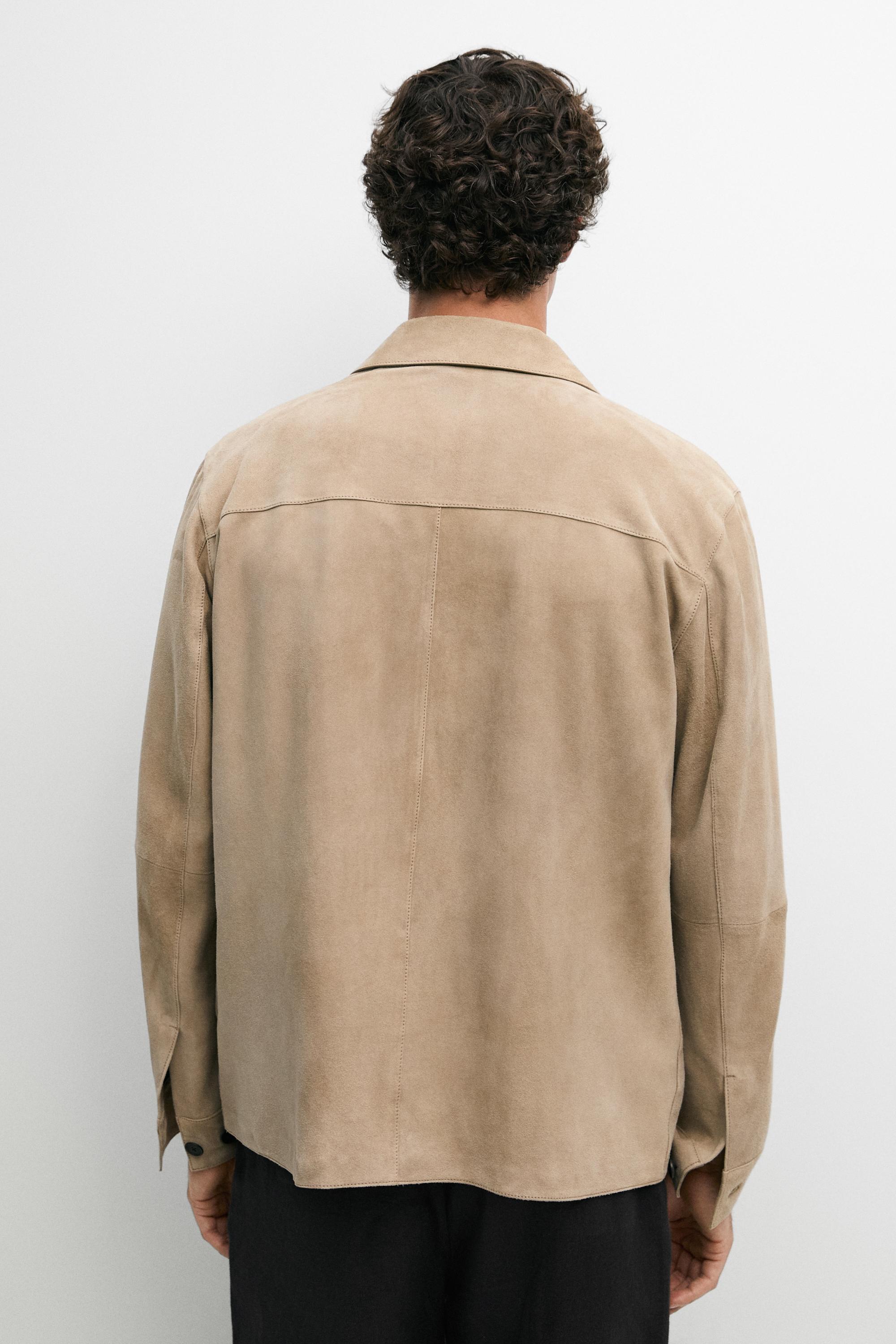 Surchemise en cuir et daim