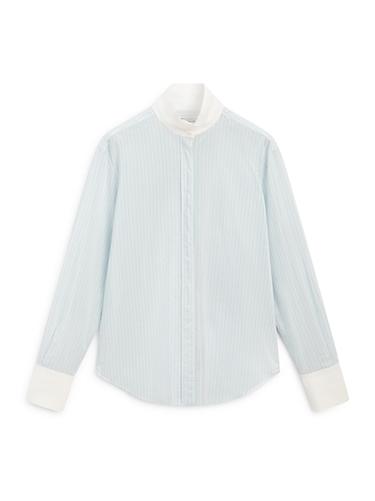 Chemise rayée détail contrastant - STUDIO - Bleu ciel de Zara