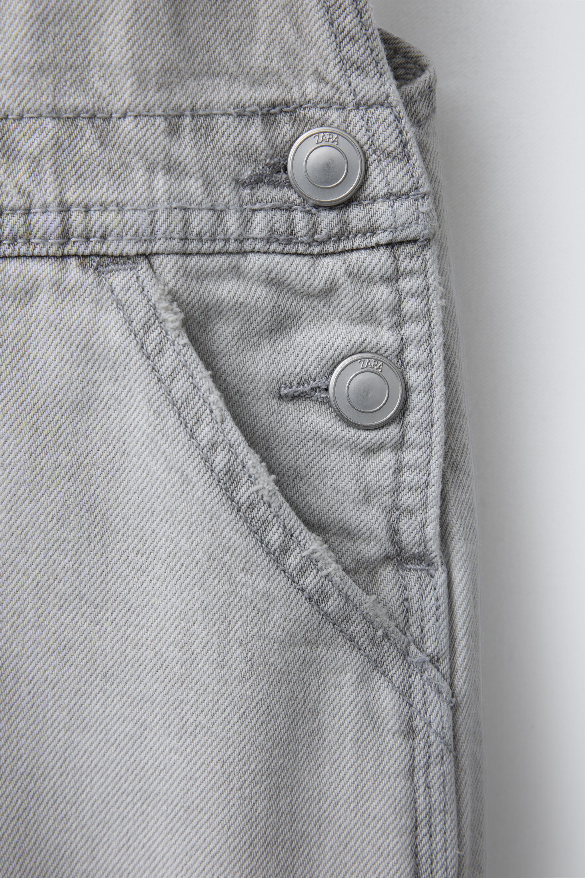 DENIM OVERALL SHORTS - Pearl gray | ZARA United States