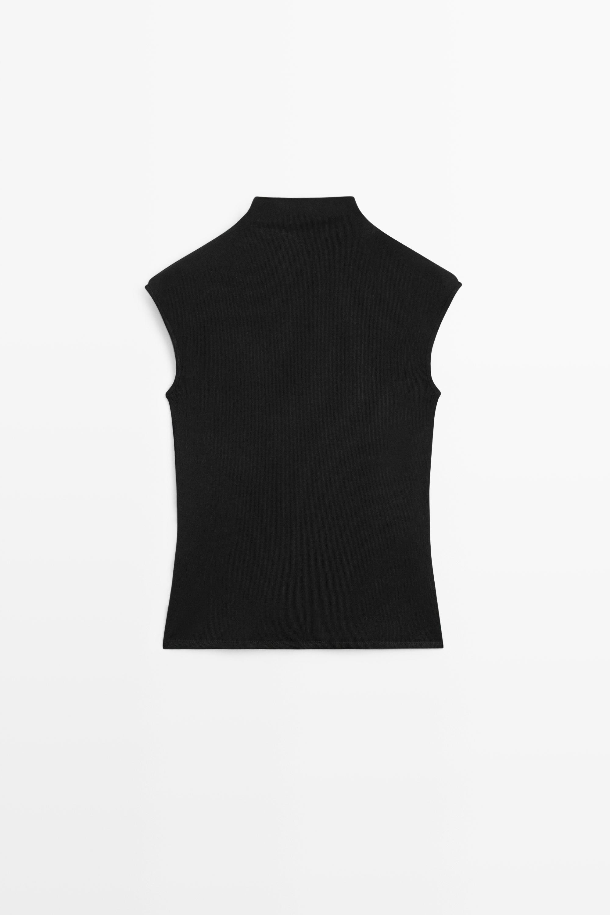 Funnel neck knit top